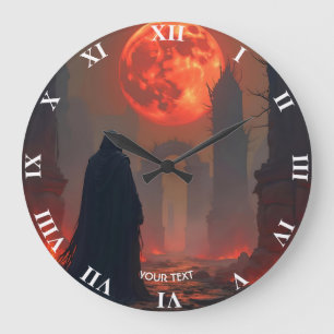 Fantasy Schattige Man Moon Red Grote Klok