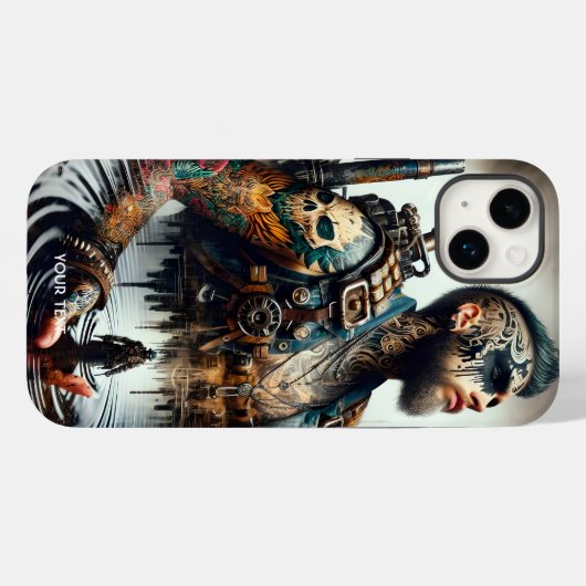 Fantasy Schattige Man Tattoo Water Case-Mate iPhone Case (Achterkant (horizontaal))