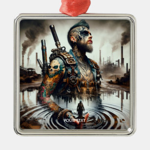 Fantasy Schattige Man Tattoo Water Metalen Ornament