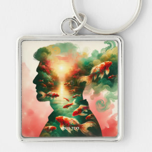 Fantasy Schattige Man Zee Vis Sleutelhanger