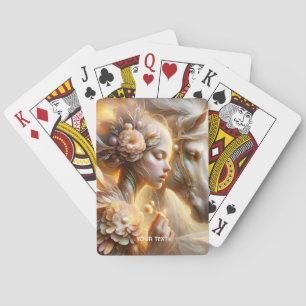 Fantasy Schattige meisje en paard Pokerkaarten