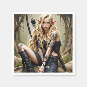 Fantasy Schattige meisje in zwart Servet