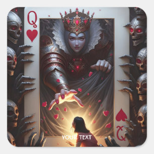 Fantasy Schattige Meisje Kaart Licht Vierkante Sticker