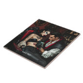 Fantasy Schattige Meisje Man Tattoo Tegeltje (Zijkant)