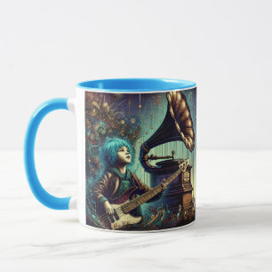 Fantasy Schattige Meisje Muziek Gitaar Mok