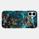 Fantasy Schattige Messing Turquoise Uil Case-Mate iPhone Case (Achterkant (horizontaal))