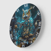 Fantasy Schattige Messing Turquoise Uil Grote Klok (Hoek)