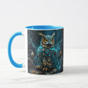 Fantasy Schattige Messing Turquoise Uil Mok