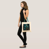 Fantasy Schattige Messing Turquoise Uil Tote Bag (Voorkant (model))