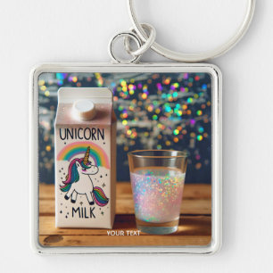 Fantasy Schattige Milk Unicorn Rainbow Sleutelhanger