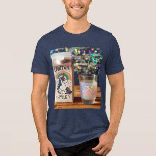 Fantasy Schattige Milk Unicorn Rainbow Tri-Blend Shirt