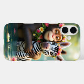 Fantasy Schattige Monkey Zebra Hug Case-Mate iPhone Case (Achterkant (horizontaal))