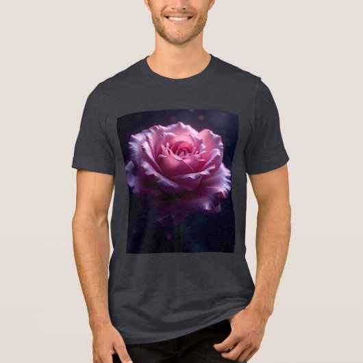 Fantasy Schattige mooie roze roos Tri-Blend Shirt (Voorkant)