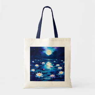 Fantasy Schattige Moon Lily Pond Tote Bag