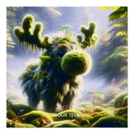 Fantasy Schattige Moss Moose Forest Perfect Poster (Voorkant)