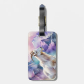 Fantasy Schattige Mountain Goat Meadow Bagagelabel (Achterkant verticaal)