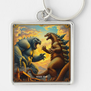 Fantasy Schattige Mozaïek Fierce Battle Sleutelhanger