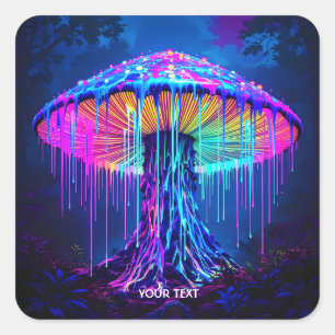 Fantasy Schattige Mushroom Surreal Forest Vierkante Sticker