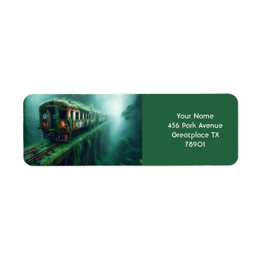 Fantasy Schattige Old Past Train Etiket (Voorkant)