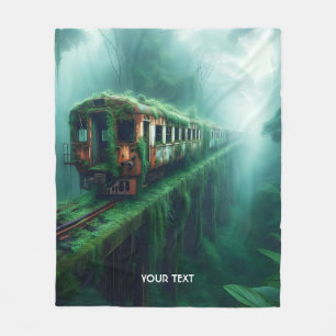 Fantasy Schattige Old Past Train Fleece Deken