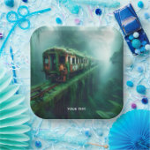 Fantasy Schattige Old Past Train Papieren Bordje (Feest)