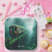 Fantasy Schattige Old Past Train Papieren Bordje (Feest)