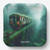 Fantasy Schattige Old Past Train Papieren Bordje (Voorkant)