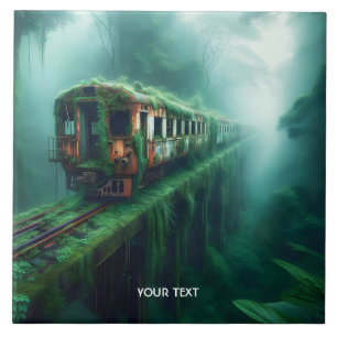 Fantasy Schattige Old Past Train Tegeltje