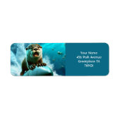 Fantasy Schattige Otter Torpedo Zee Etiket (Voorkant)