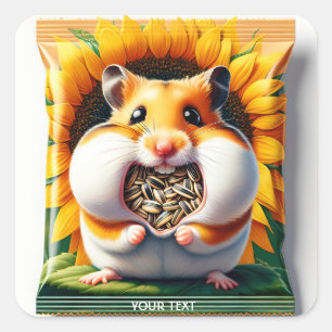 Fantasy Schattige Packet Seeds Hamster Vierkante Sticker