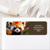 Fantasy Schattige panda rood haar Etiket (Insitu)