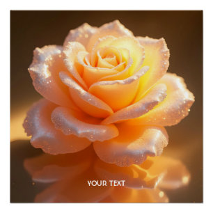 Fantasy Schattige Peach Little Roos Perfect Poster