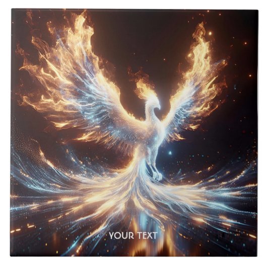 Fantasy Schattige Phoenix Fire Reborn Tegeltje (Voorkant)