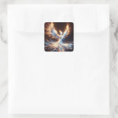 Fantasy Schattige Phoenix Fire Reborn Vierkante Sticker (Tas)
