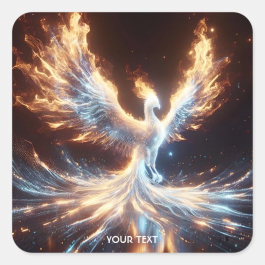 Fantasy Schattige Phoenix Fire Reborn Vierkante Sticker (Voorkant)