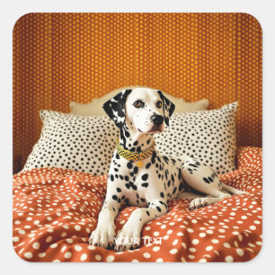 Fantasy Schattige Polka Dog Dot Vierkante Sticker