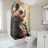 Fantasy Schattige Possum Leather Jacket Douchegordijn (In situ)