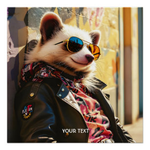 Fantasy Schattige Possum Leather Jacket Perfect Poster