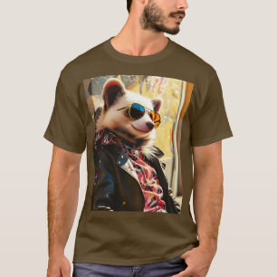 Fantasy Schattige Possum Leather Jacket T-shirt