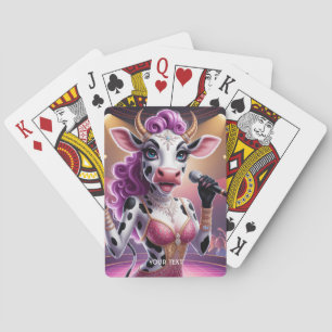 Fantasy Schattige Prachtige Koe Popstar Pokerkaarten