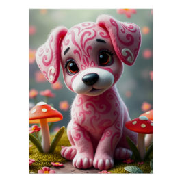 Fantasy schattige Puppy Art Perfect Poster