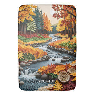 Fantasy Schattige Quilling Herfst Landschap Badmat