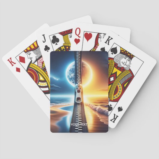 Fantasy Schattige Rits Night Day Pokerkaarten (Achterkant)