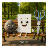 Fantasy Schattige Rock Papier Schaar Perfect Poster (Voorkant)