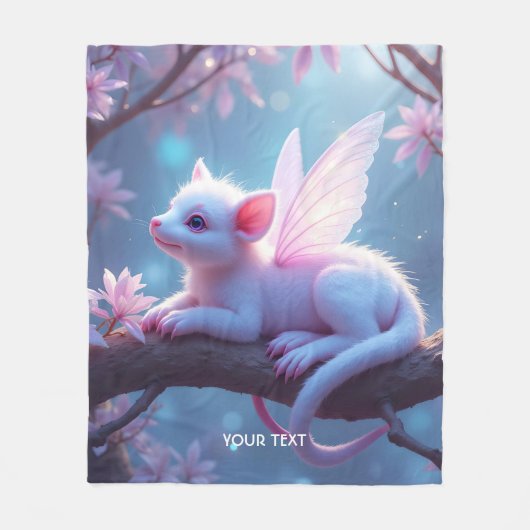 Fantasy Schattige Roze Creature Forest Fleece Deken (Voorkant)