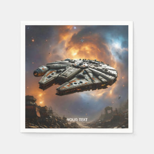 Fantasy Schattige ruimteschip Space Planet Servet