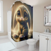Fantasy Schattige Sad Bunny Rain Douchegordijn (In situ)
