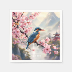 Fantasy Schattige Sakura Bird Blue Servet