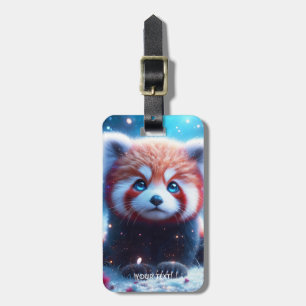 Fantasy Schattige Sakura Panda Rood Bagagelabel