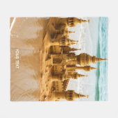 Fantasy Schattige Sand Castle Beach Fleece Deken (Voorkant (Horizontaal))